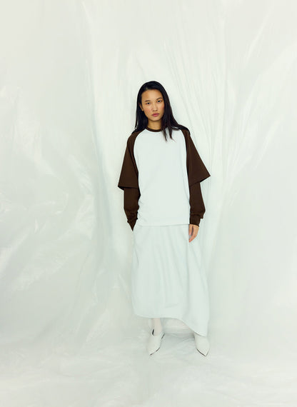 Leather Asymmetrical Balloon Skirt Optic White - Tibi