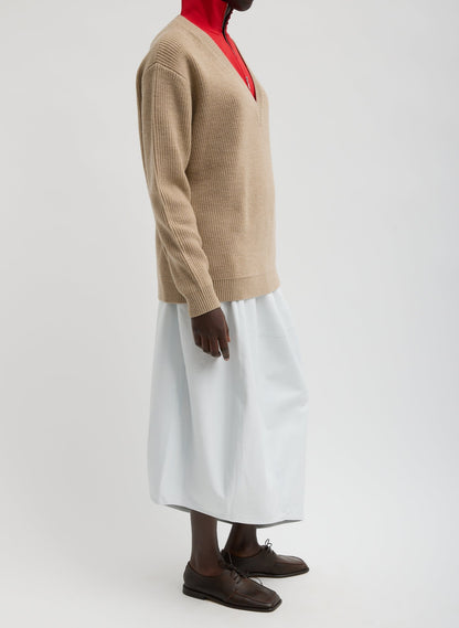 Leather Asymmetrical Balloon Skirt Optic White - Tibi