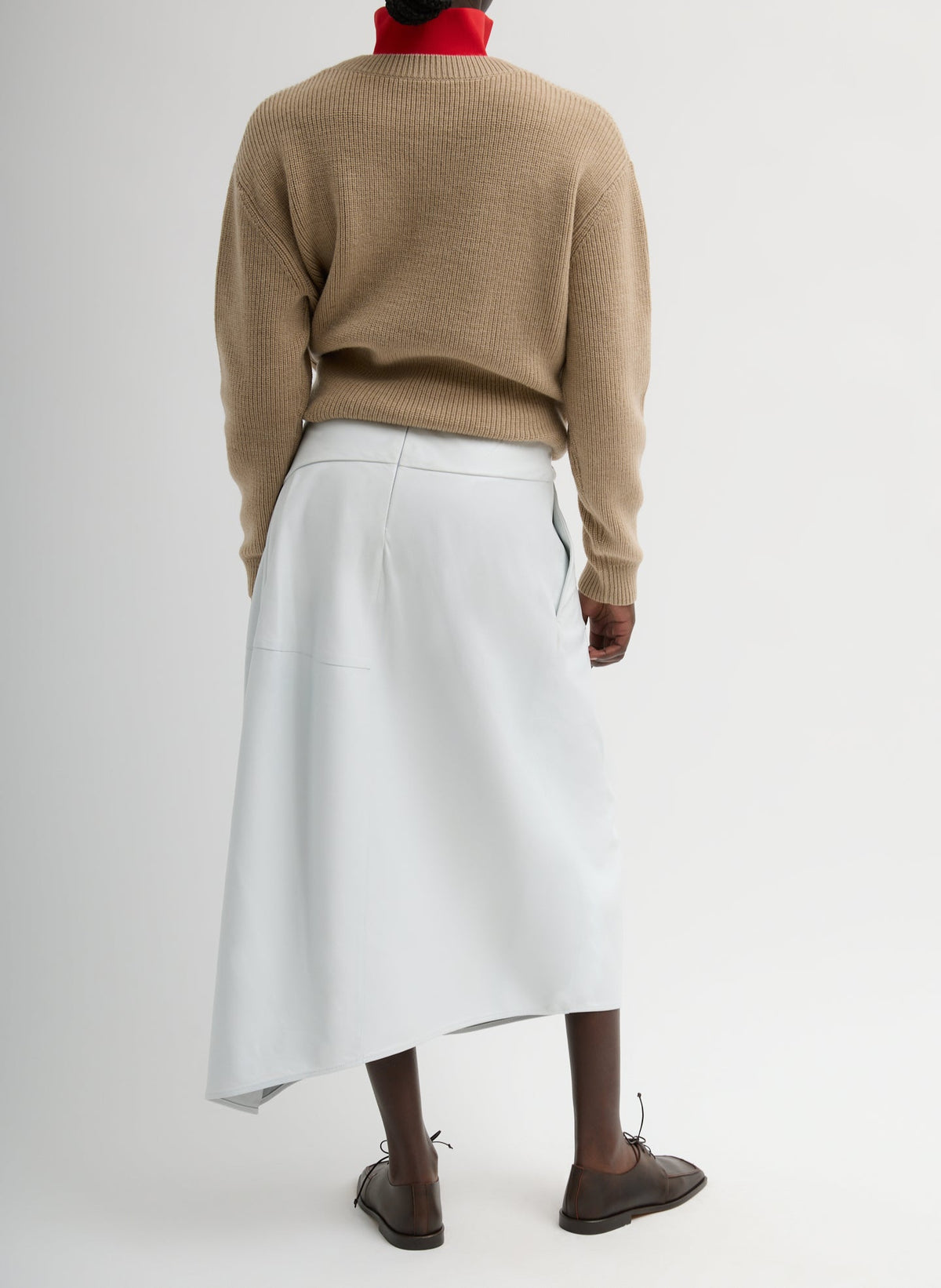 Leather Asymmetrical Balloon Skirt Optic White - Tibi