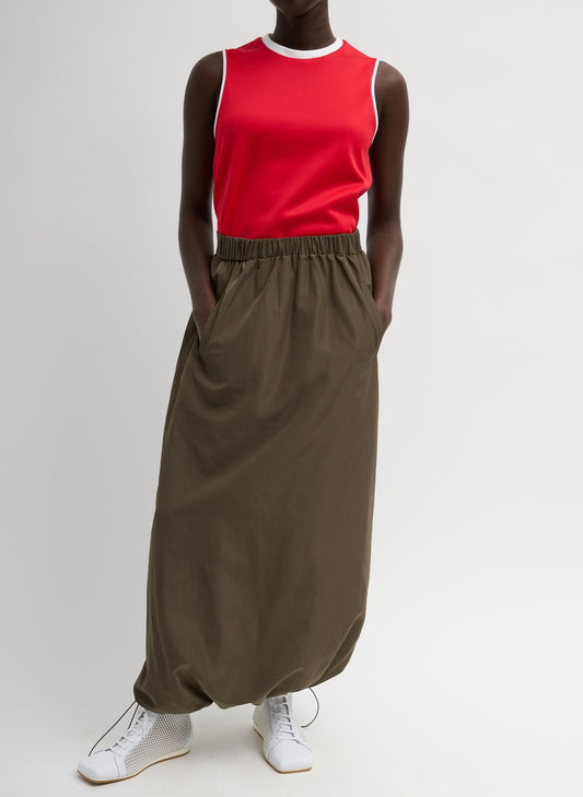 Italian Sporty Nylon Maxi Anorak Skirt Dark Hazelnut - Tibi