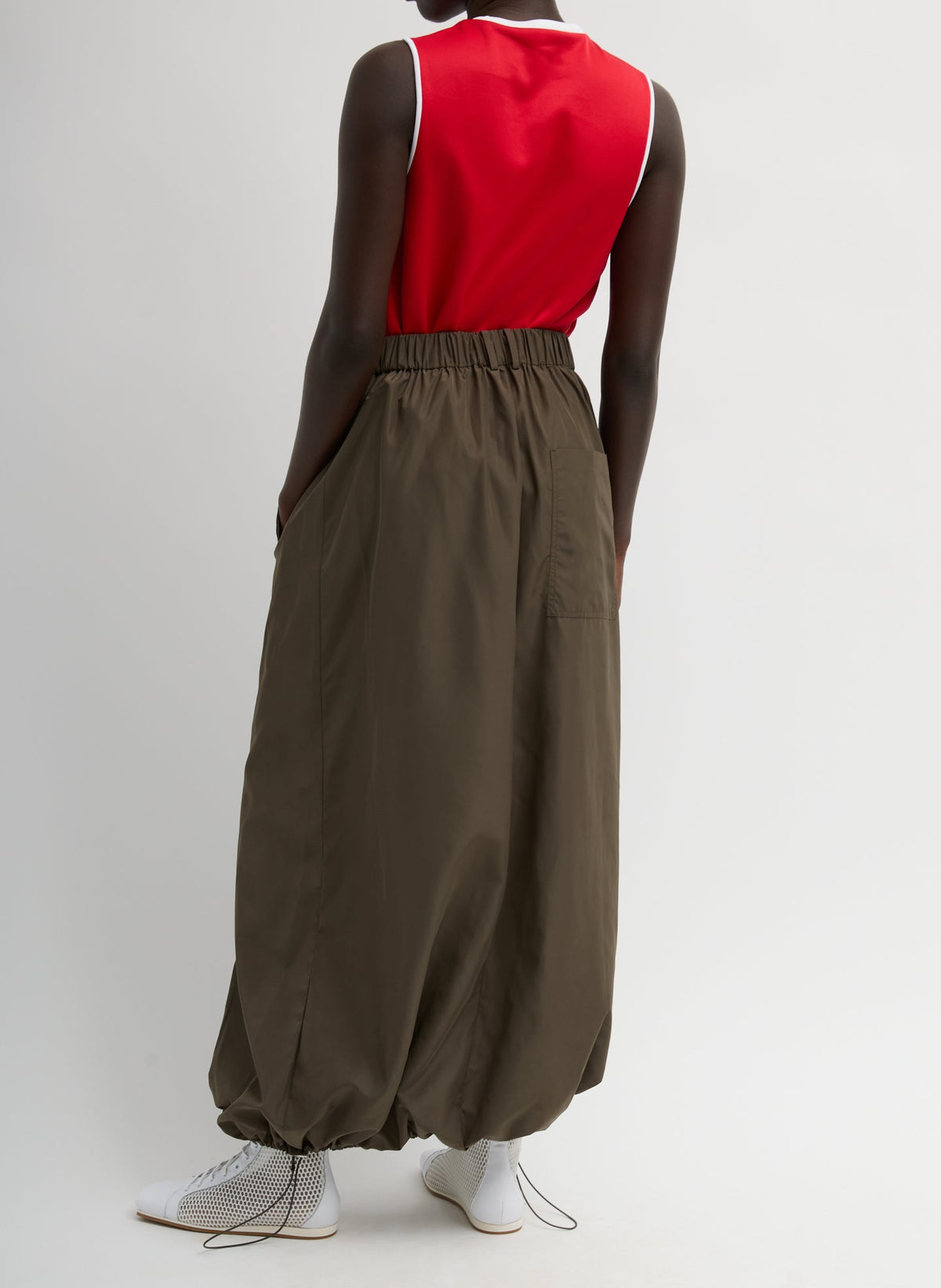 Italian Sporty Nylon Maxi Anorak Skirt Dark Hazelnut - Tibi