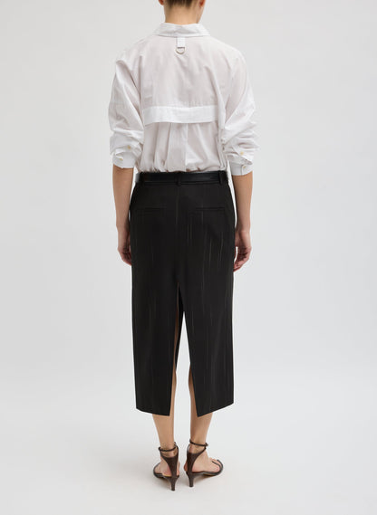 Viscose Suiting Midi Trouser Skirt Black Multi - Tibi