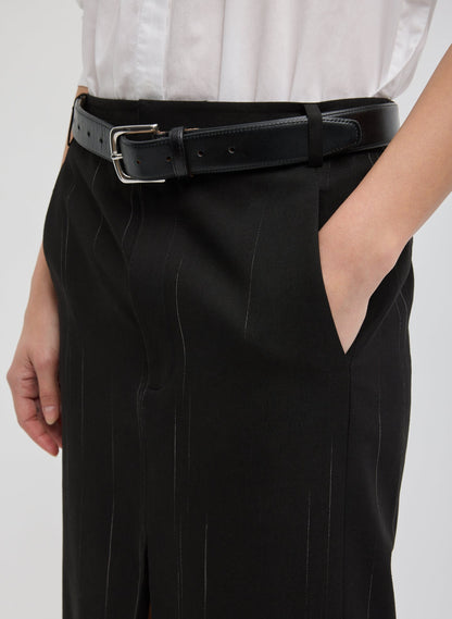 Viscose Suiting Midi Trouser Skirt Black Multi - Tibi