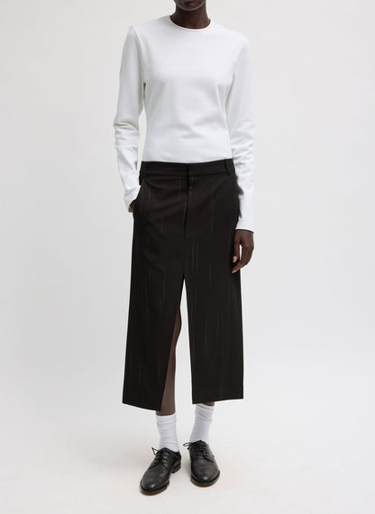 Viscose Suiting Midi Trouser Skirt Black Multi - Tibi