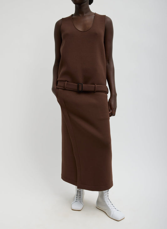 Bonded Viscose Maxi Wrap Skirt Brown - Tibi