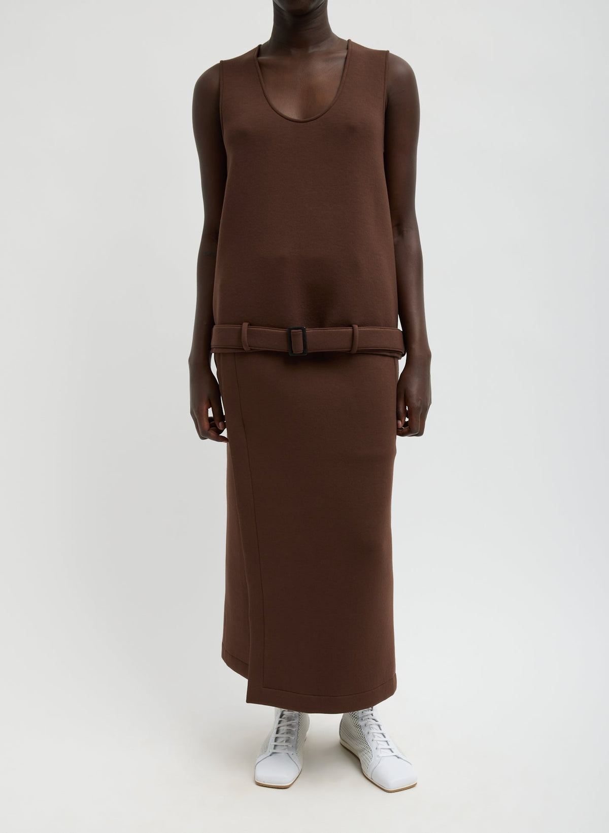 Bonded Viscose Maxi Wrap Skirt Brown - Tibi