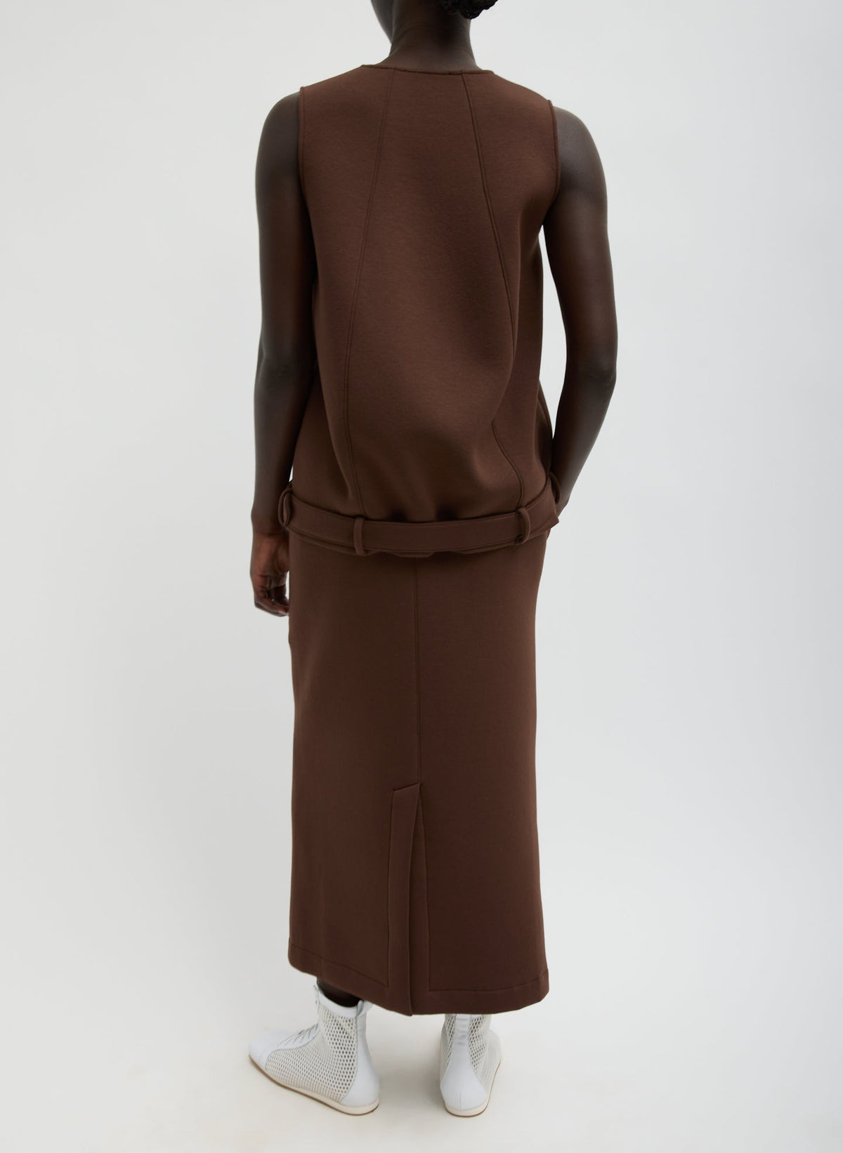Bonded Viscose Maxi Wrap Skirt Brown - Tibi