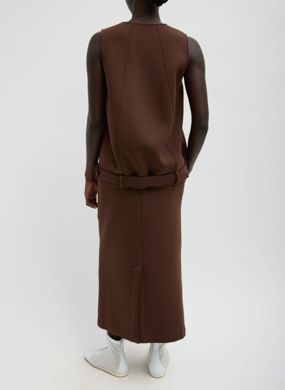 Bonded Viscose Maxi Wrap Skirt Brown - Tibi