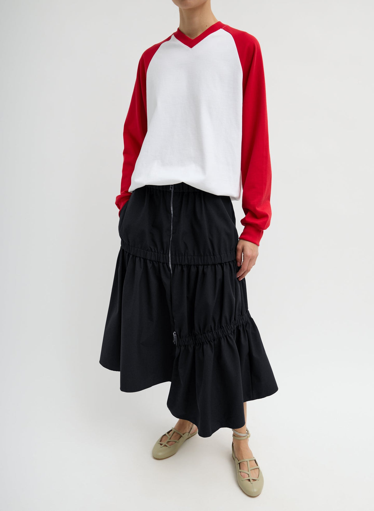 Tech Suiting Asymmetrical Skirt Black - Tibi