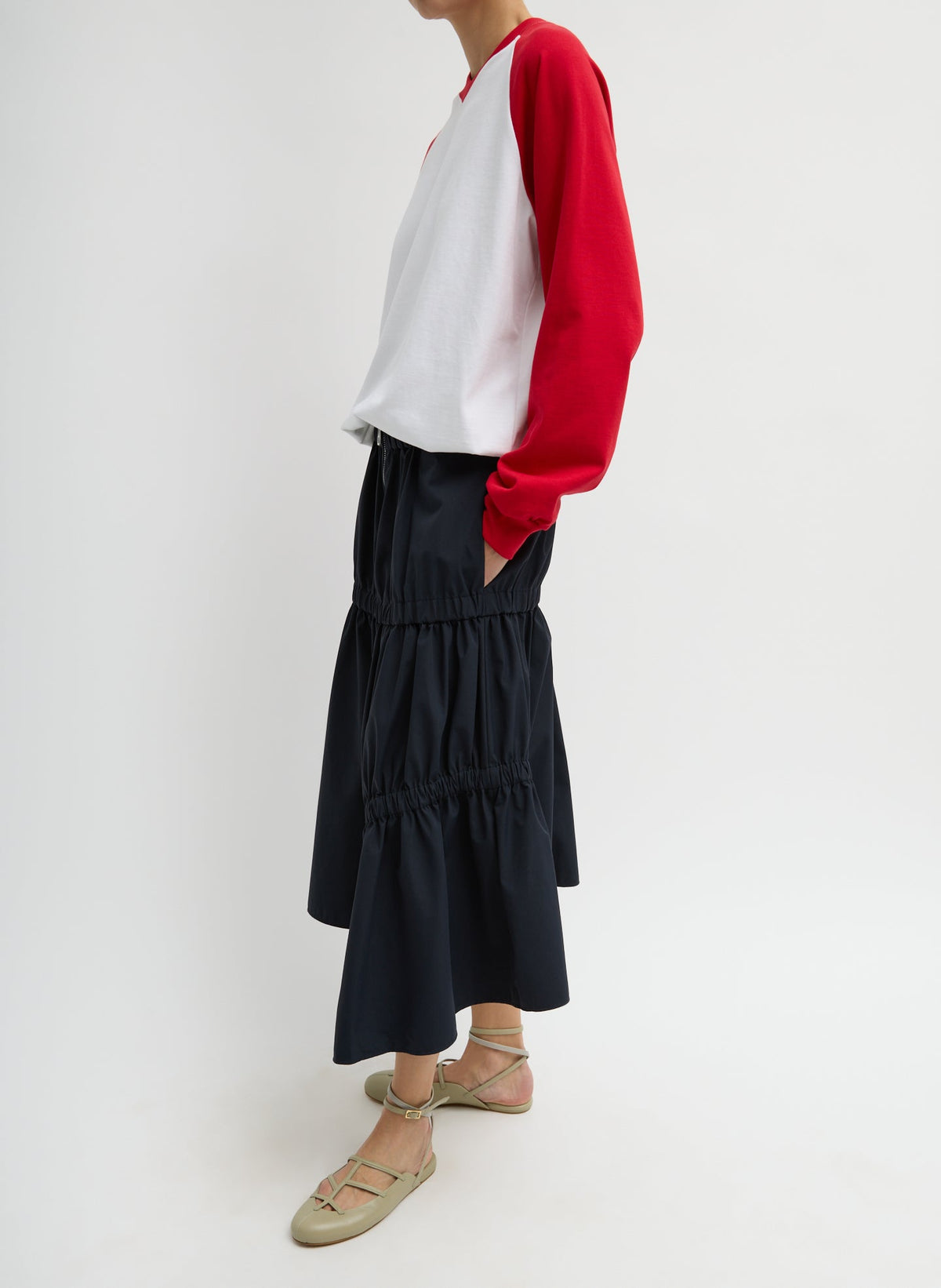 Tech Suiting Asymmetrical Skirt Black - Tibi