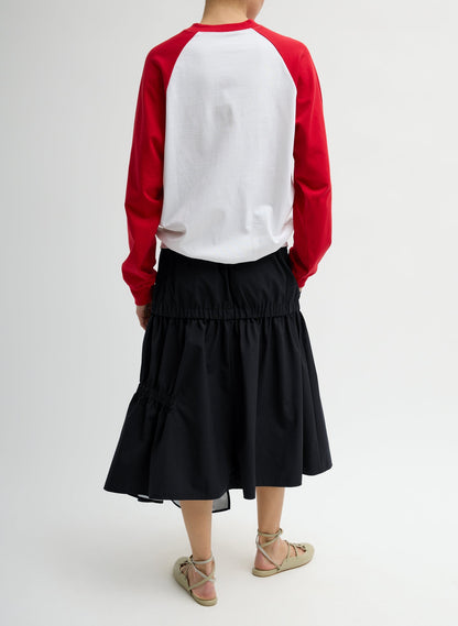 Tech Suiting Asymmetrical Skirt Black - Tibi
