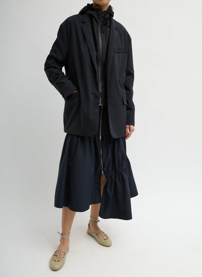 Tech Suiting Asymmetrical Skirt Black - Tibi