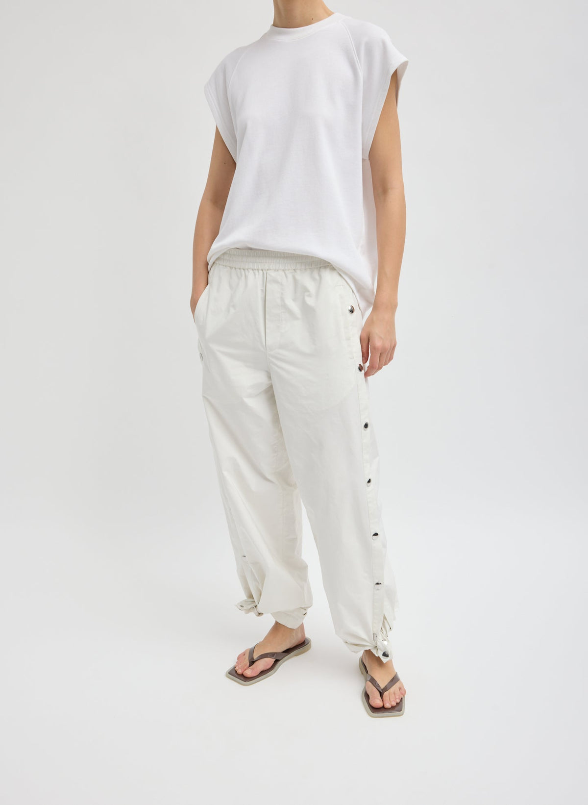 Nylon Snap Jogger White - Tibi
