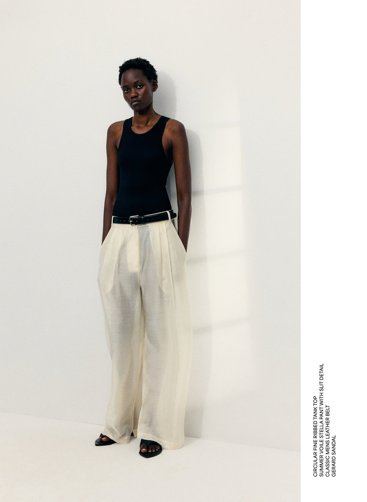 Summer Voile Stella Pant With Slit Detail Ivory - Tibi