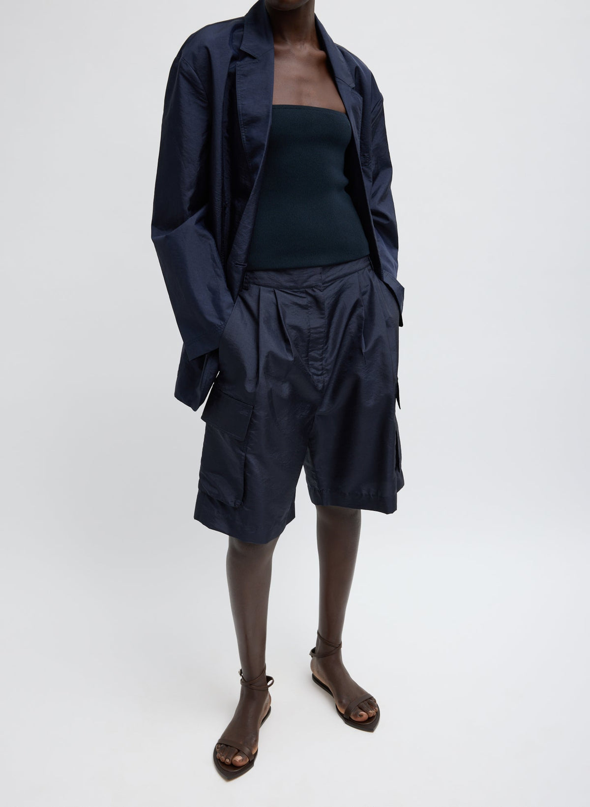 Crispy Nylon Stella Short Navy - Tibi