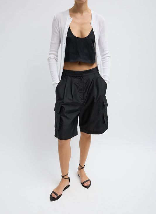 Crispy Nylon Stella Short Black - Tibi