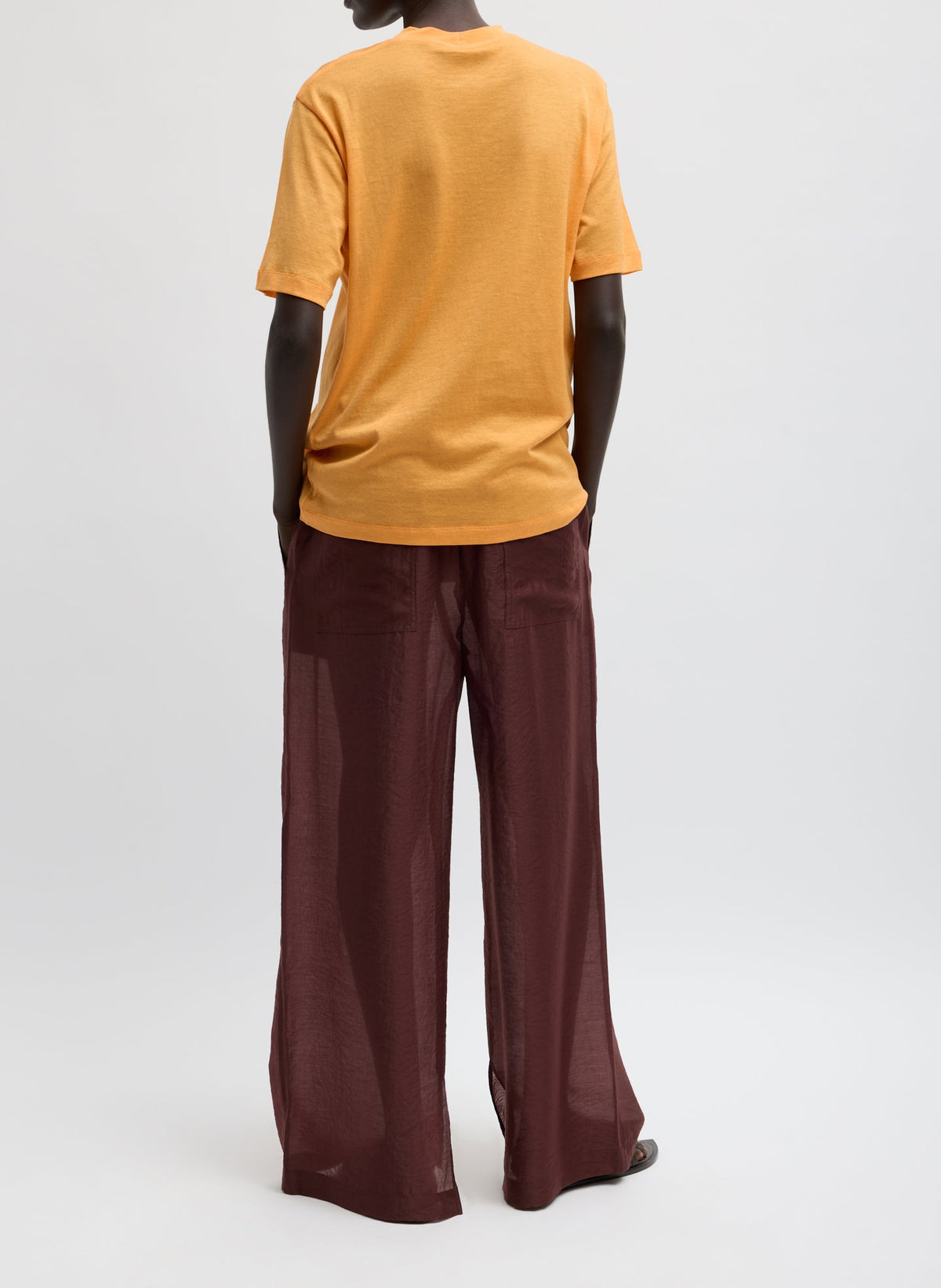 Summer Voile Stella Pant With Slit Detail Russet Brown - Tibi
