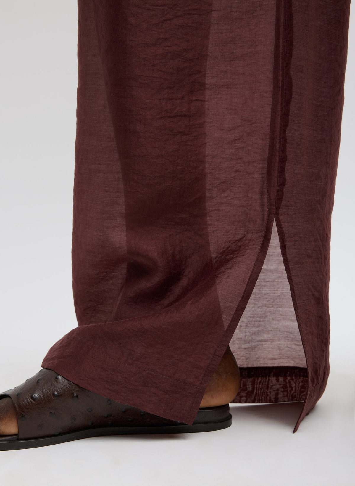 Summer Voile Stella Pant With Slit Detail Russet Brown - Tibi