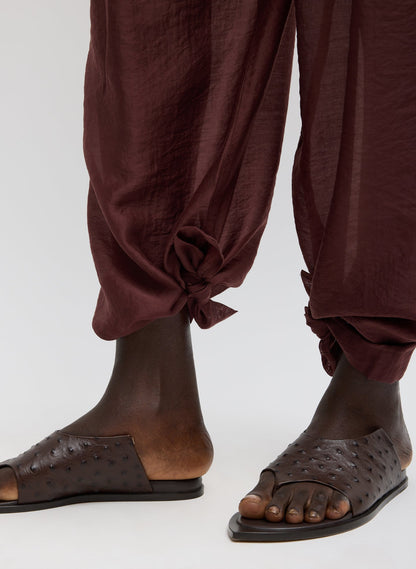 Summer Voile Stella Pant With Slit Detail Russet Brown - Tibi