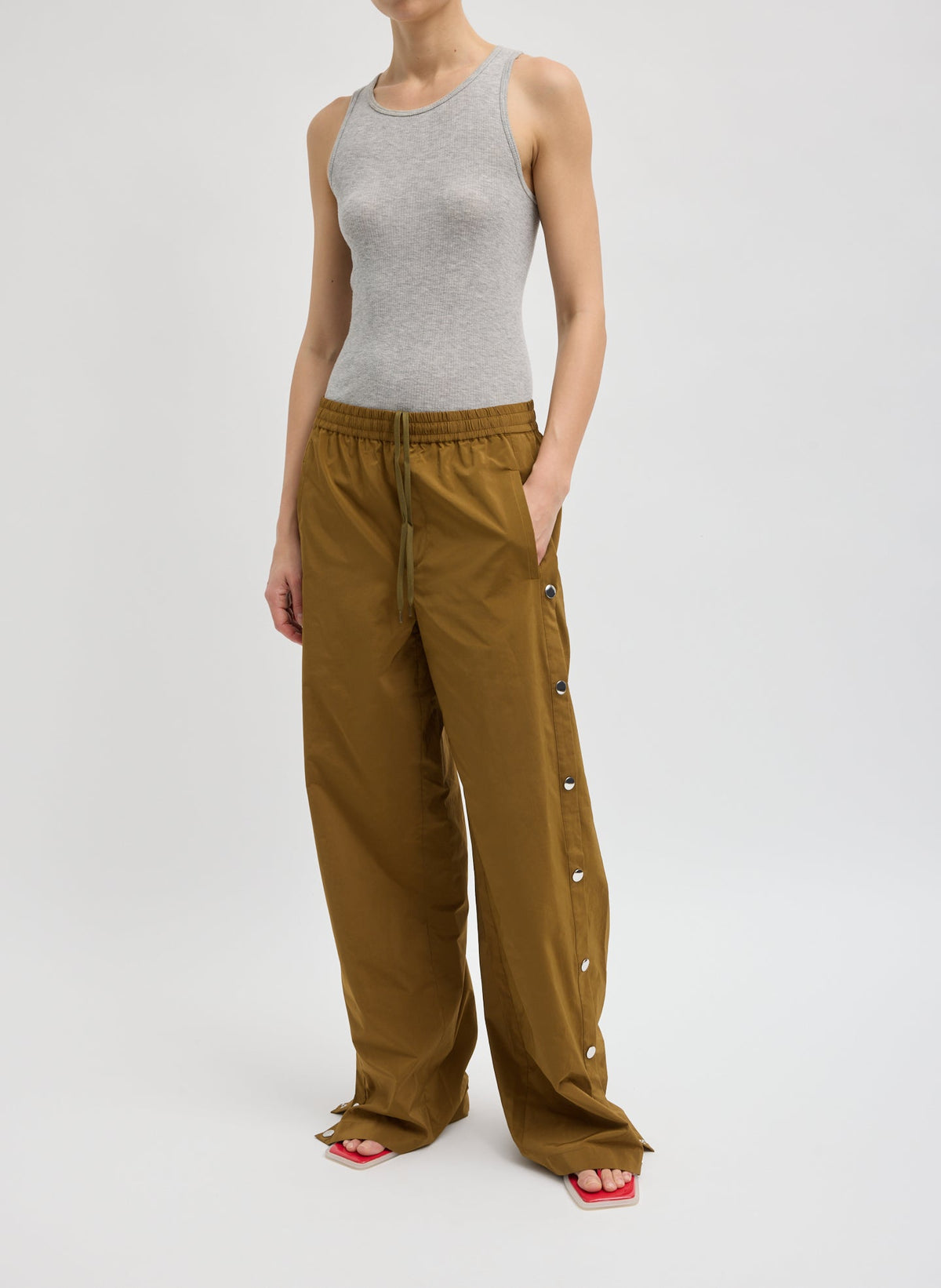 Nylon Snap Jogger Loden - Tibi
