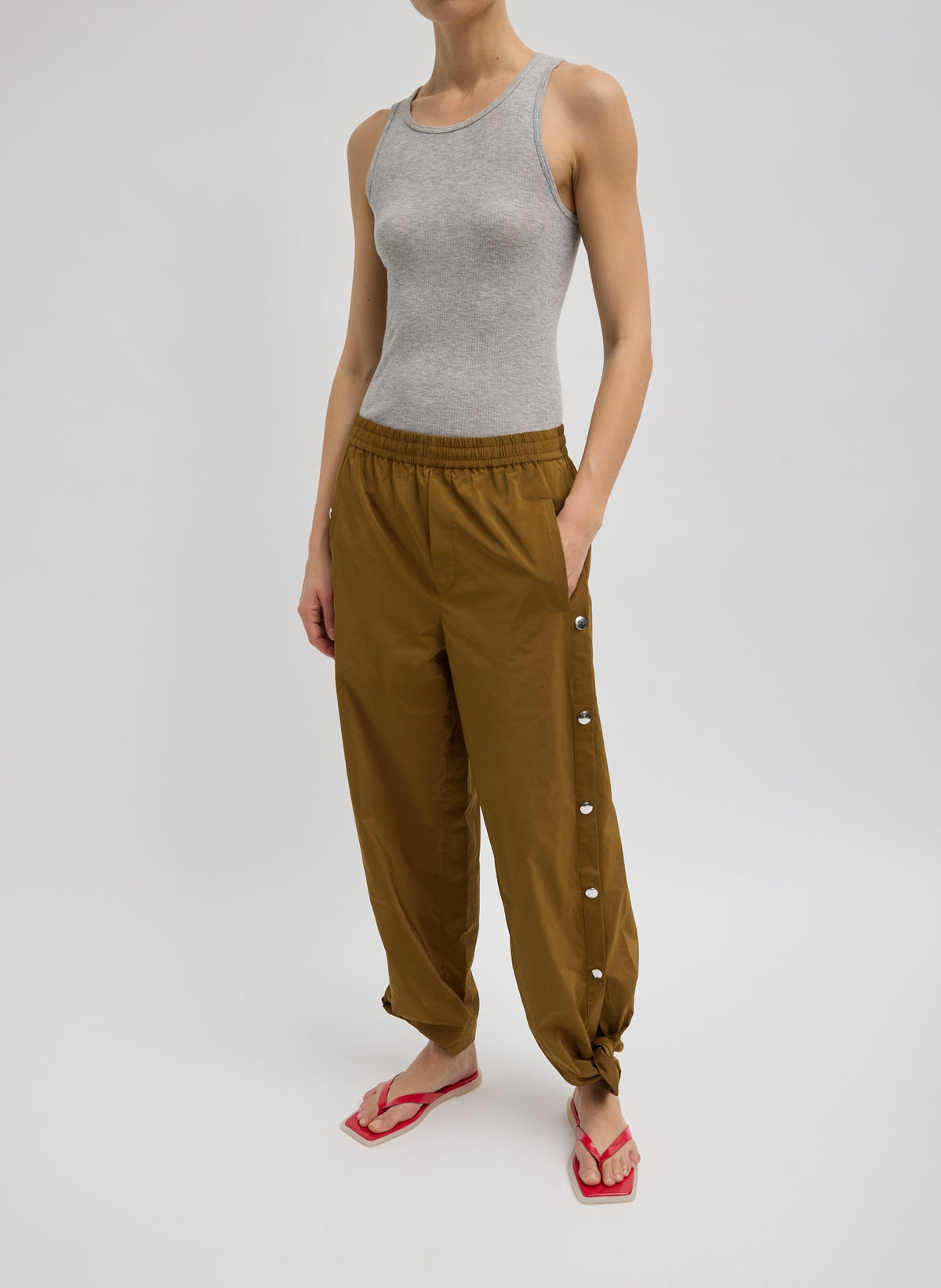 Nylon Snap Jogger Loden - Tibi