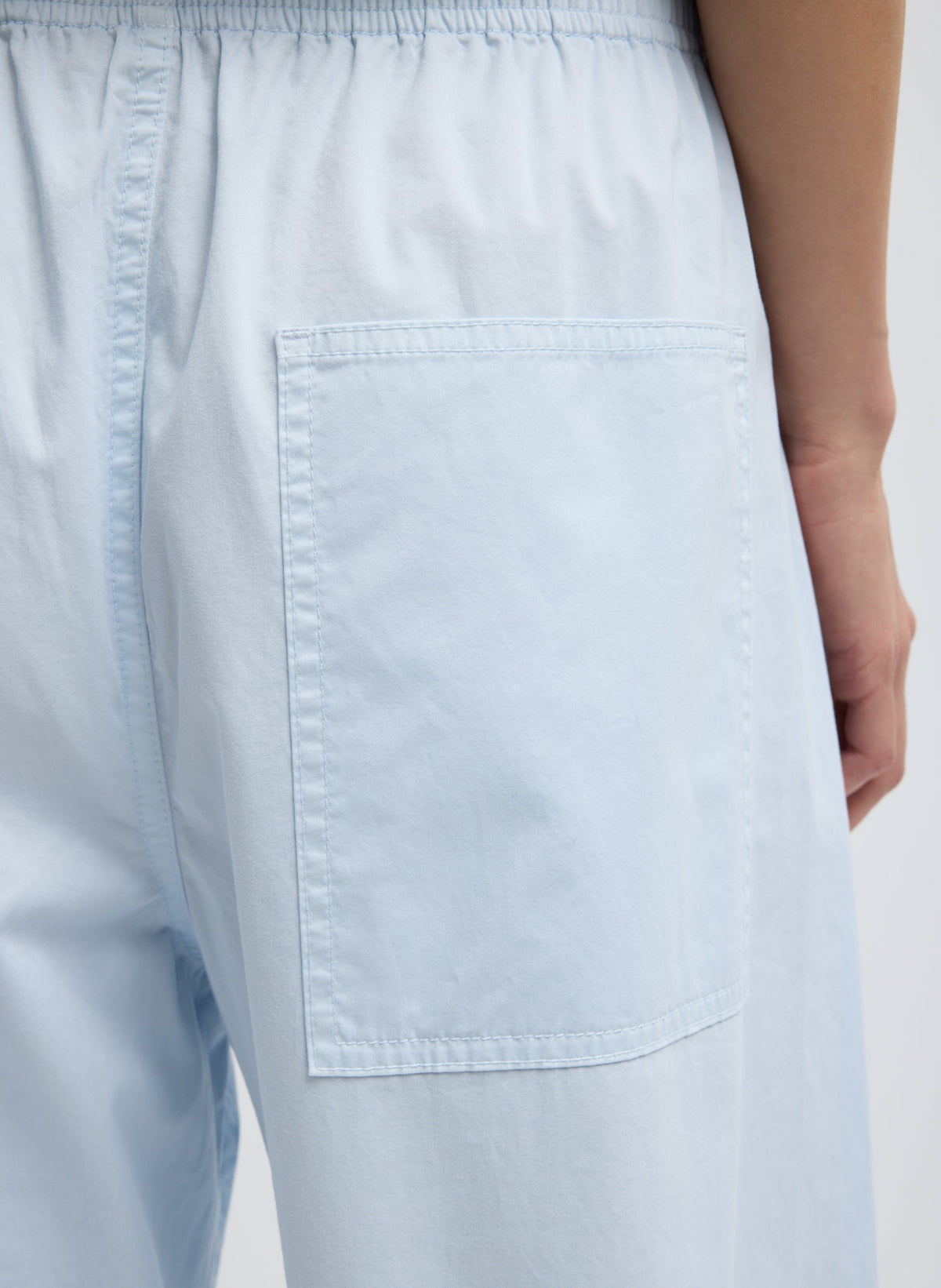Garment Dyed Silky Cotton Winslow Pull On Pant Pale Blue - Tibi