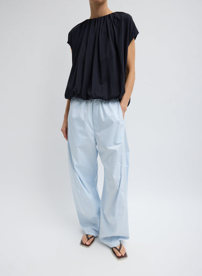Garment Dyed Silky Cotton Winslow Pull On Pant Pale Blue - Tibi