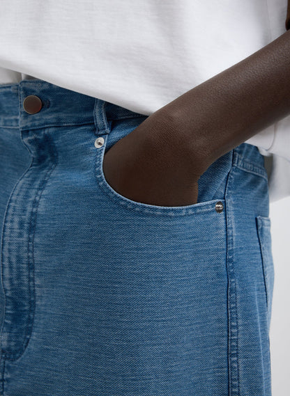 Denim Interlock Mica Jean Classic Blue - Tibi