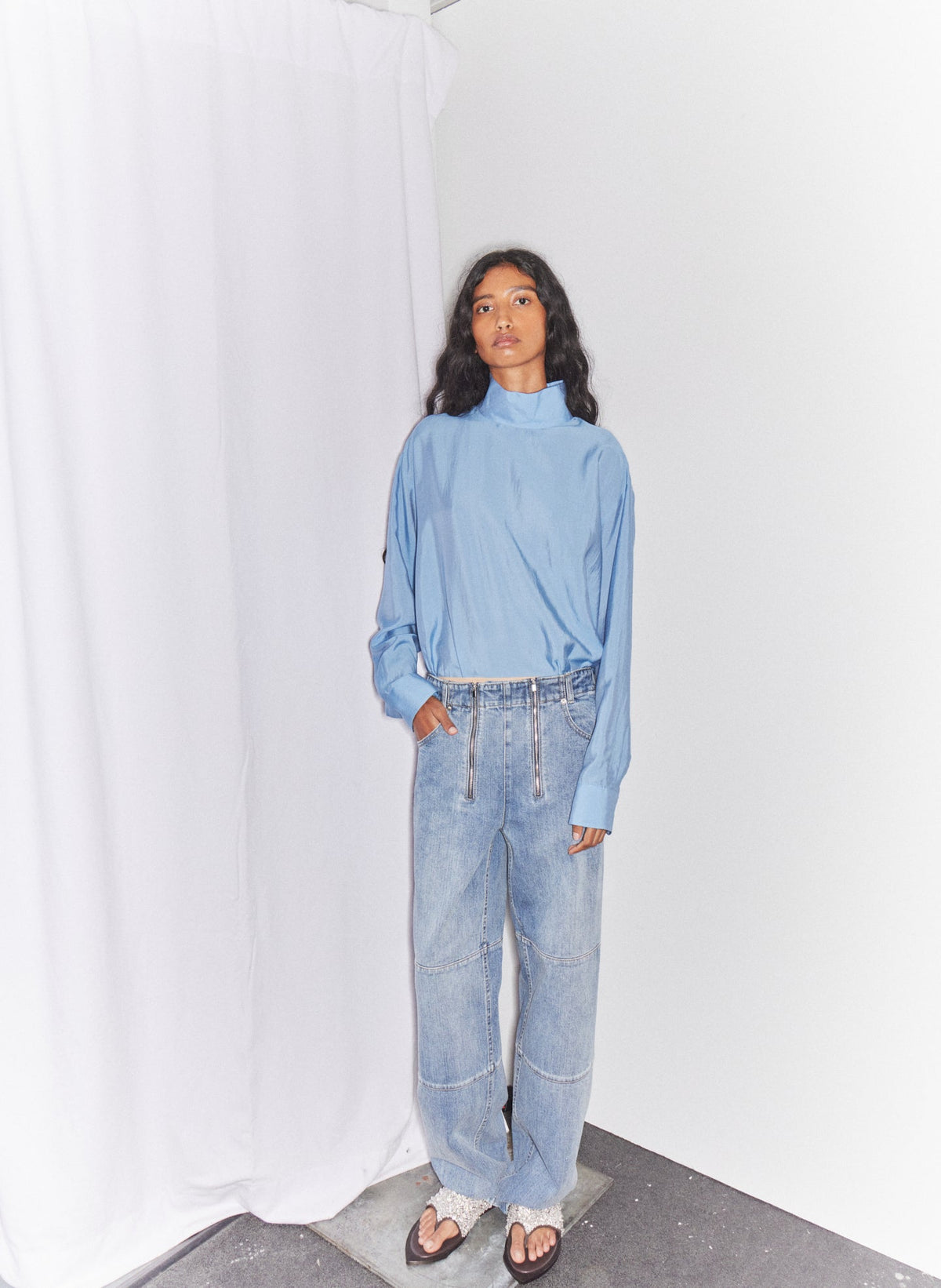 Classic Wash Denim Fischer Jean Classic Blue - Tibi