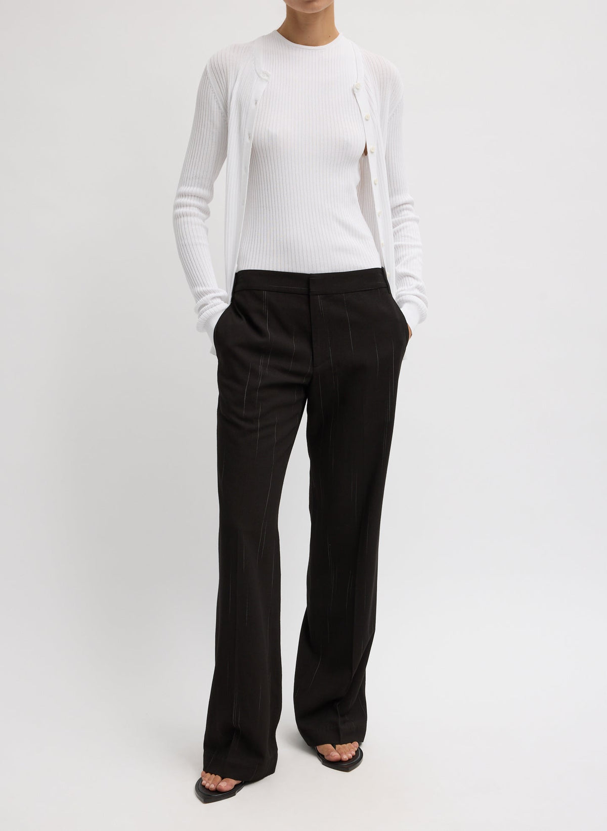 Viscose Suiting Isaac Pant Black Multi - Tibi
