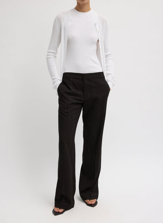 Viscose Suiting Isaac Pant Black Multi - Tibi