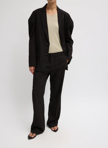 Viscose Suiting Isaac Pant Black Multi - Tibi