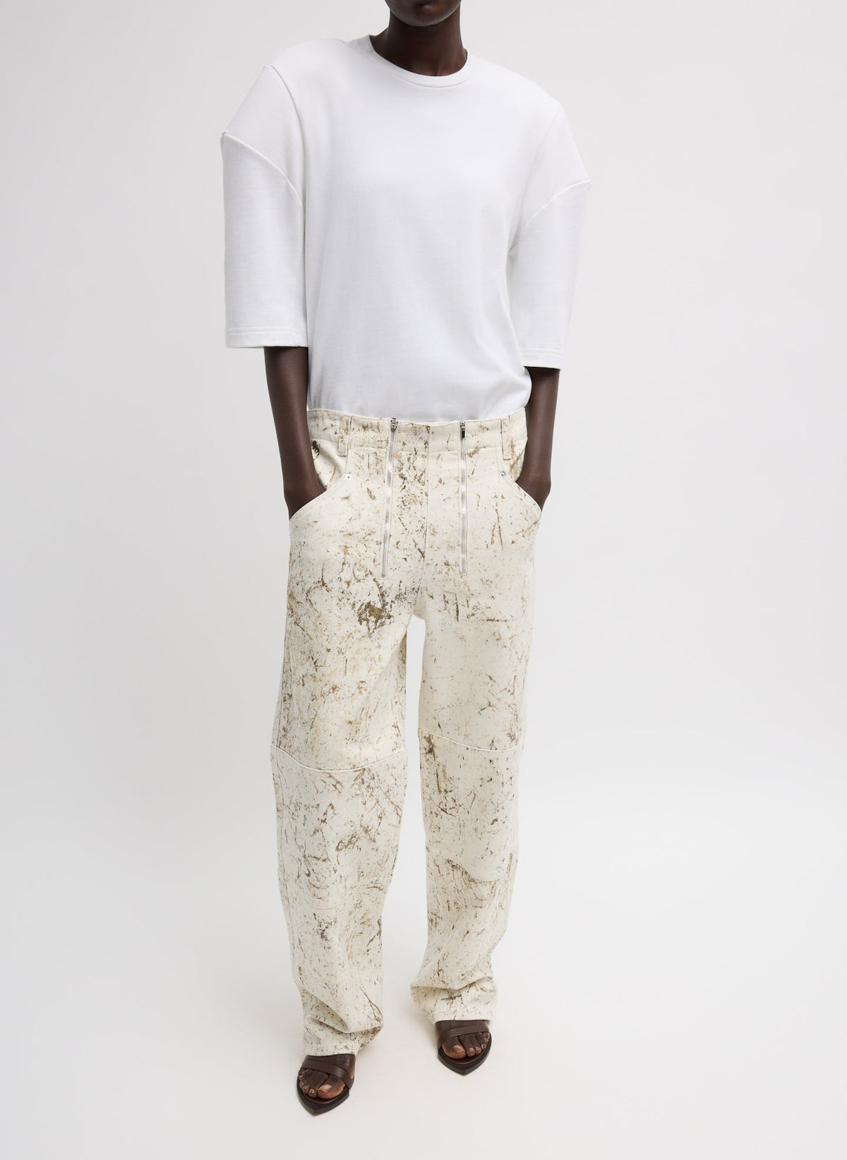 Calcimin Denim Fischer Jean Ivory Multi - Tibi