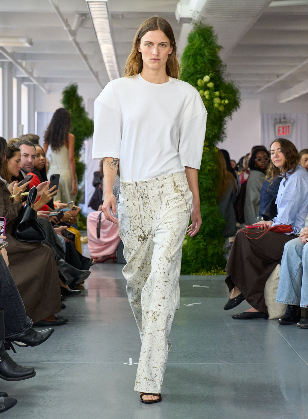 Calcimin Denim Fischer Jean Ivory Multi - Tibi