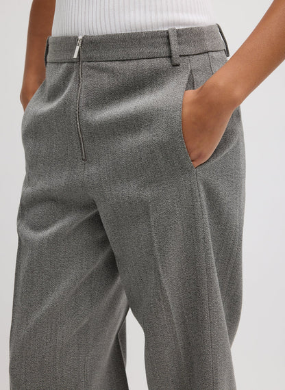 Structured Wool Zip Front Trouser Grey Multi - Tibi