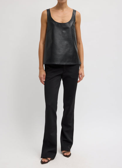 Spring Bonded Twill Elfie Trousers With Slits Black - Tibi