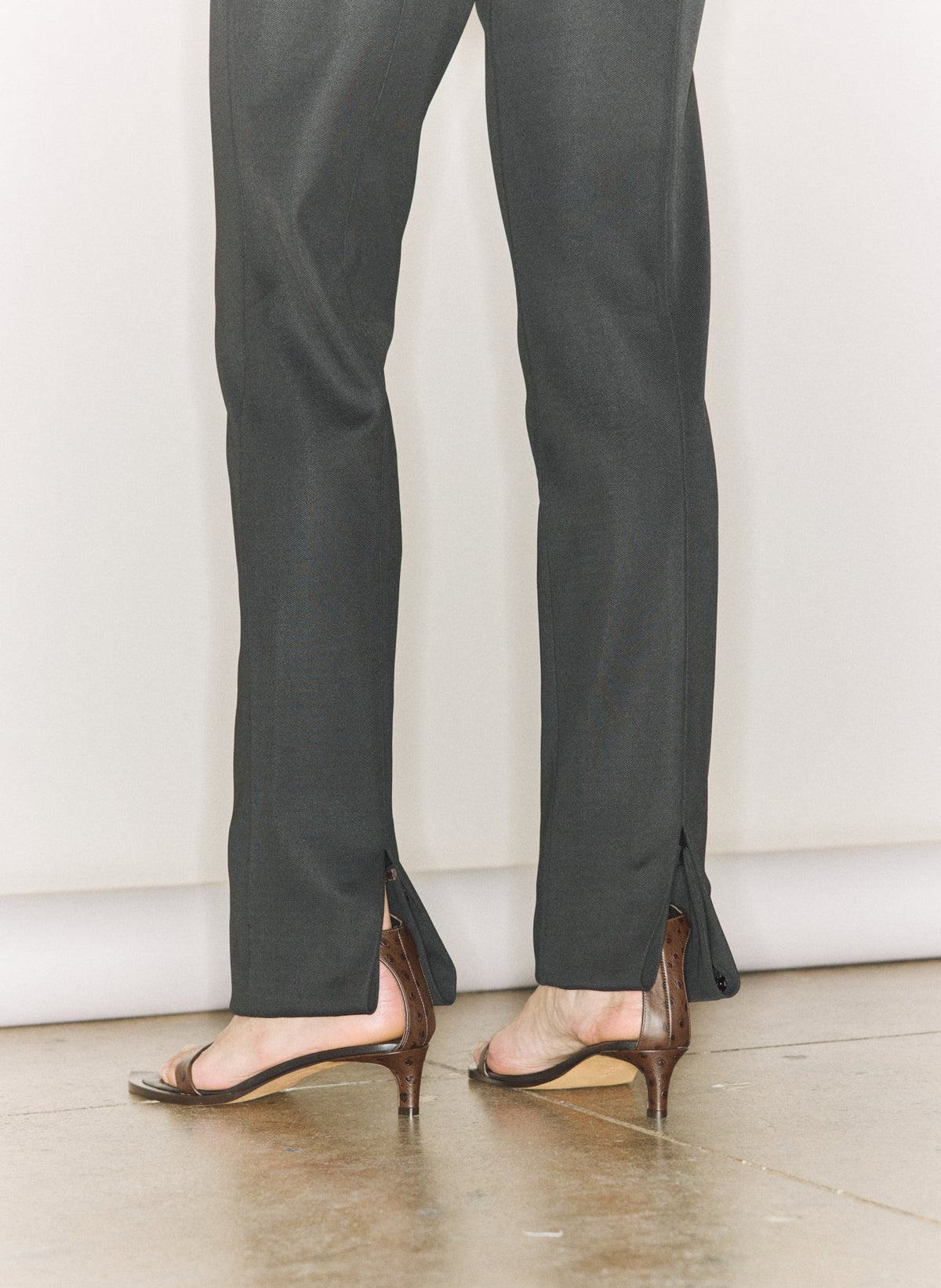 Spring Bonded Twill Elfie Trousers With Slits Black - Tibi