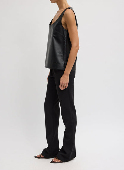 Spring Bonded Twill Elfie Trousers With Slits Black - Tibi