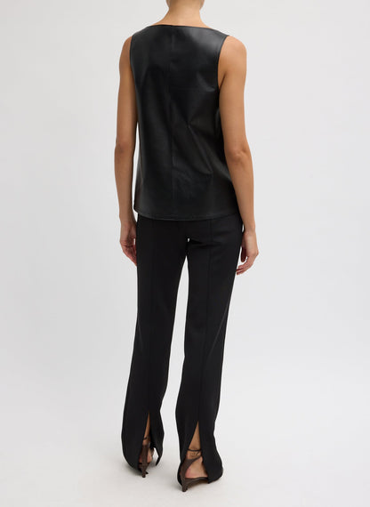 Spring Bonded Twill Elfie Trousers With Slits Black - Tibi