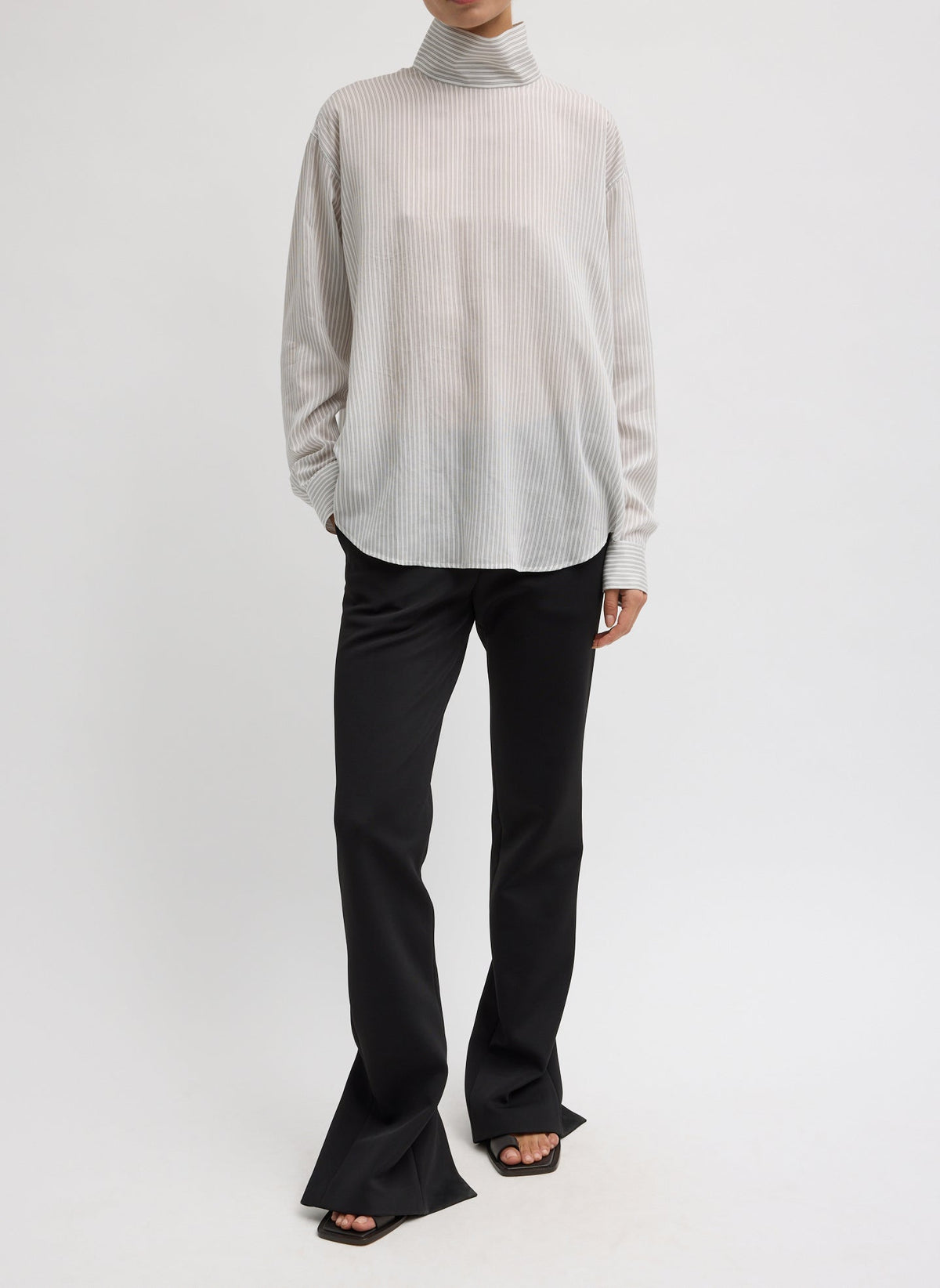 Spring Bonded Twill Elfie Trousers With Slits Black - Tibi