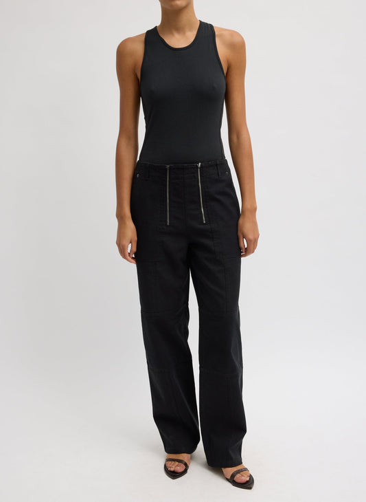 Patchwork Twill Cargo Fischer Jean Black - Tibi