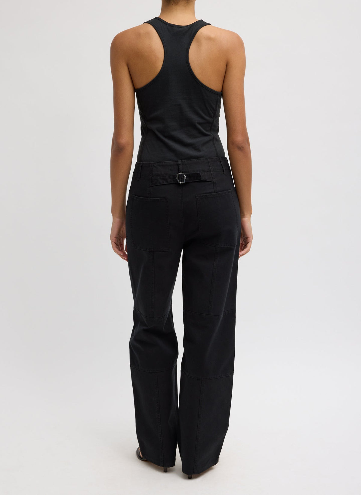 Patchwork Twill Cargo Fischer Jean Black - Tibi
