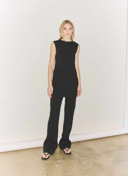 Viscose Plisse Corbit Pant Black - Tibi