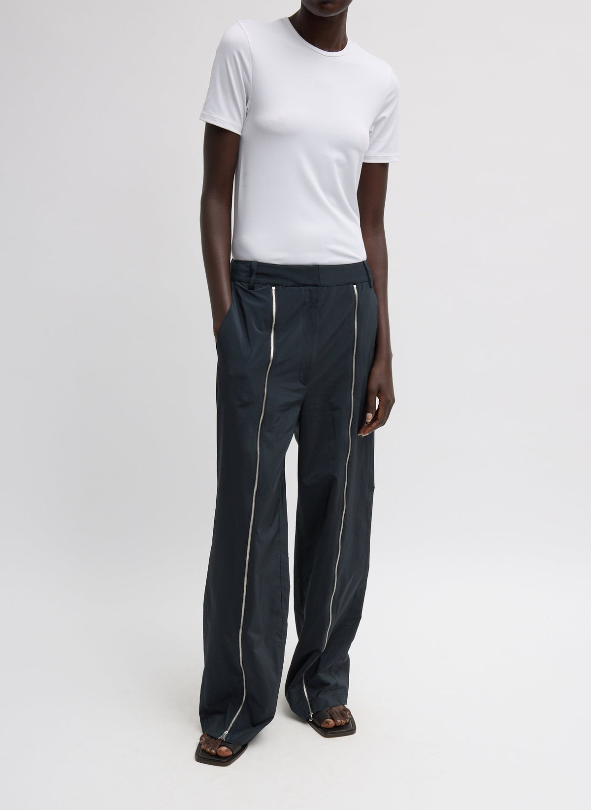 Nylon Zipper Trouser Black - Tibi