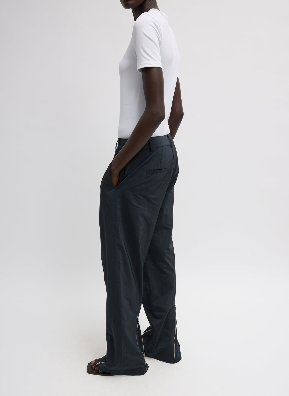 Nylon Zipper Trouser Black - Tibi