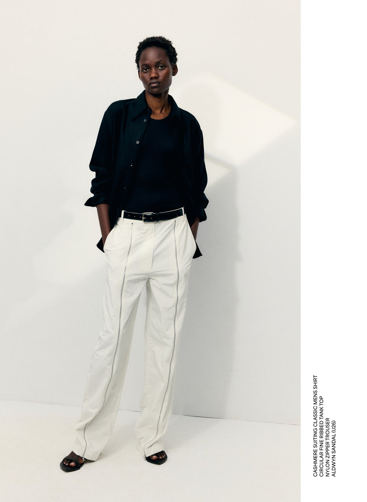 Nylon Zipper Trouser White - Tibi