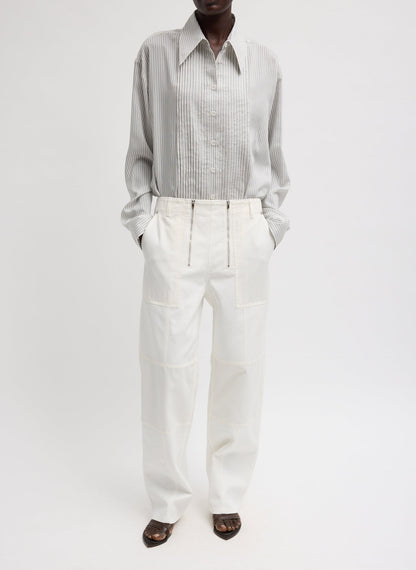 Patchwork Twill Cargo Fischer Jean White - Tibi