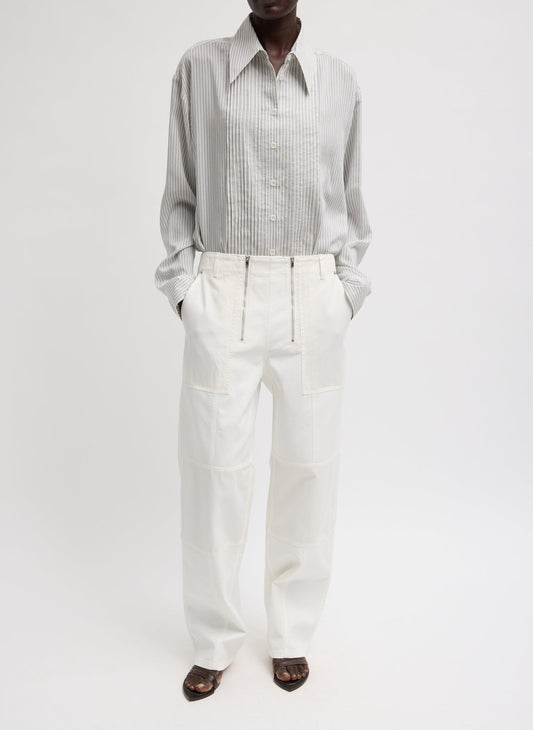 Patchwork Twill Cargo Fischer Jean White - Tibi