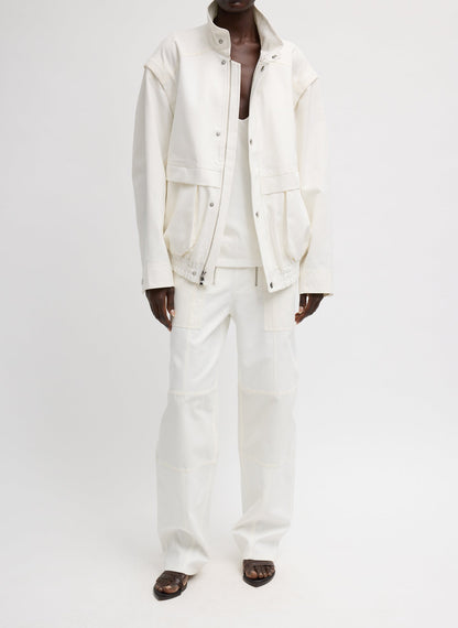 Patchwork Twill Cargo Fischer Jean White - Tibi