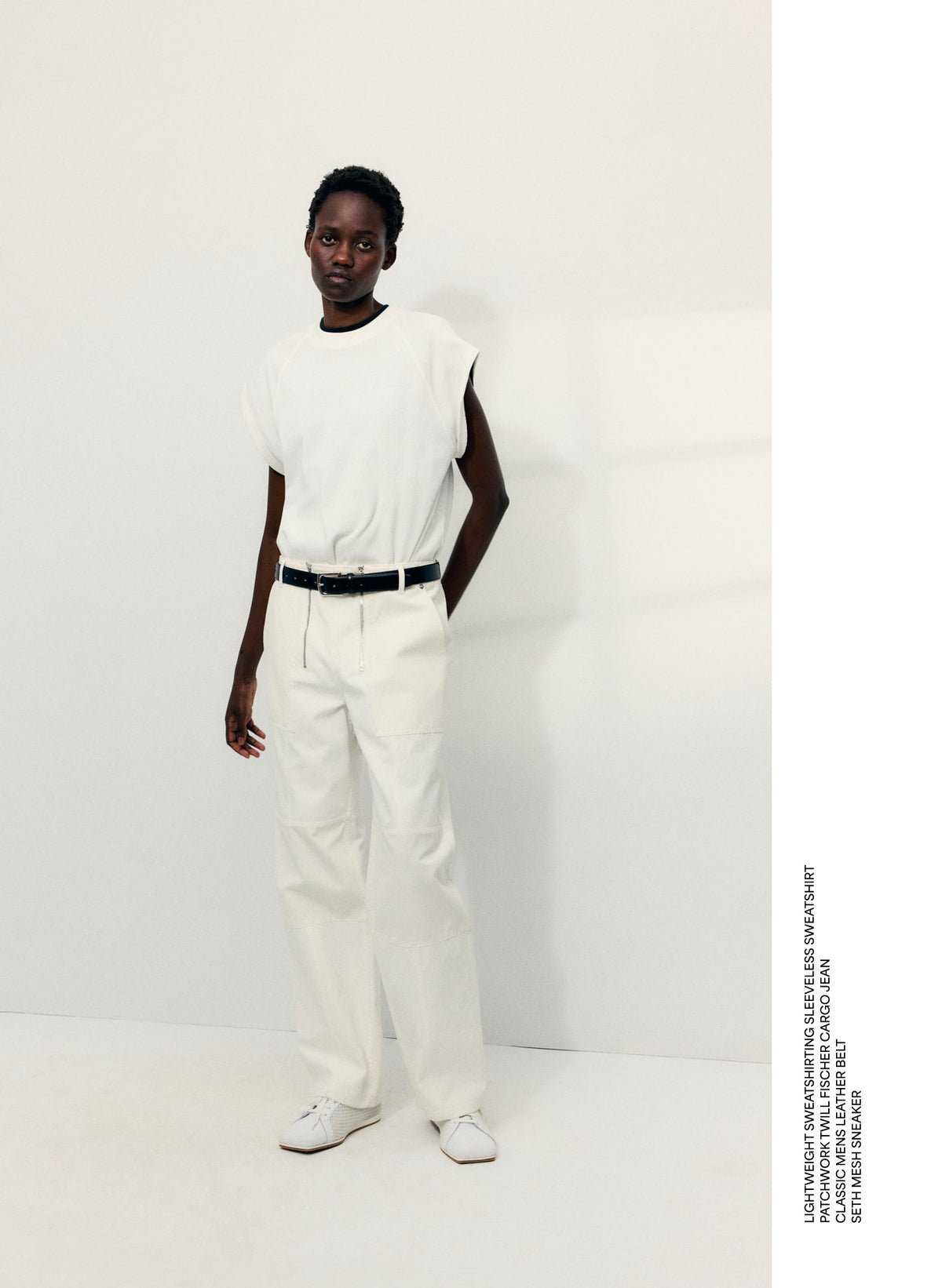 Patchwork Twill Cargo Fischer Jean White - Tibi